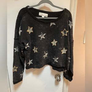 VINTAGE HAVANA - Cropped Stars Crew Neck - Size M
